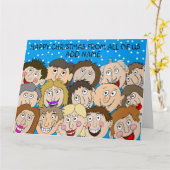 Gelukkige kerst van ons allemaal kaart (Gele Bloem)