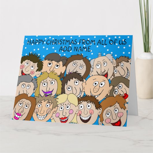 Gelukkige kerst van ons allemaal kaart (Voorkant)