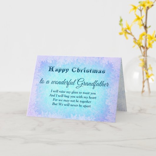 Gelukkige kerstafstand grootvader Kaart (Gele Bloem)