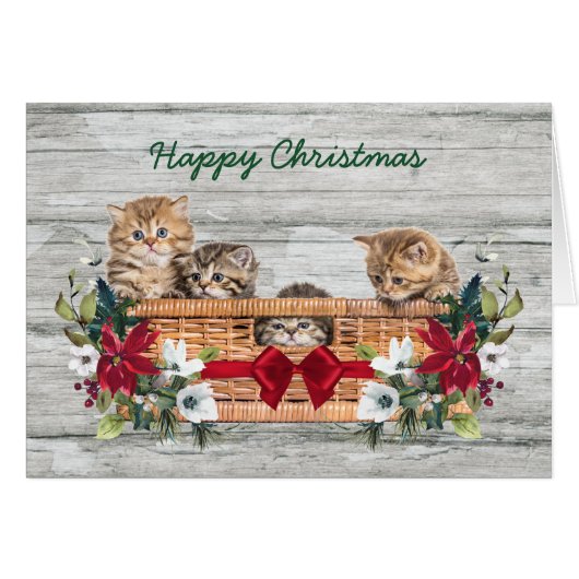 Gelukkige kerstcadeautjes in uw mandje (Voorkant Horizontaal)