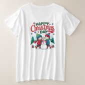 Gelukkige kerstdag grote maat t-shirt (Design achterkant)