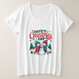 Gelukkige kerstdag grote maat t-shirt
