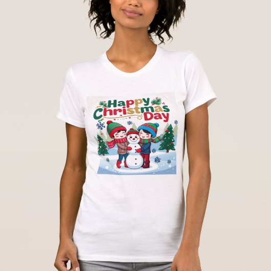 Gelukkige kerstdag t-shirt (Voorkant)