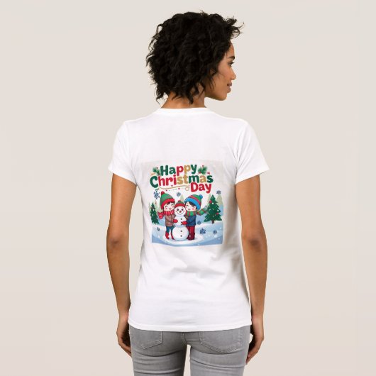 Gelukkige kerstdag t-shirt (Achterkant volledig)