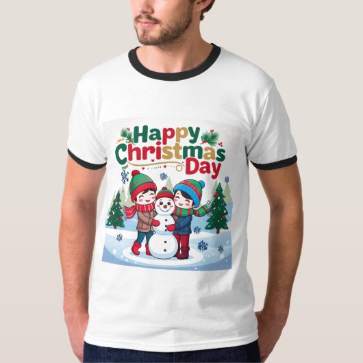 Gelukkige kerstdag t-shirt (Voorkant)