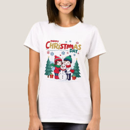 Gelukkige kerstdag t-shirt