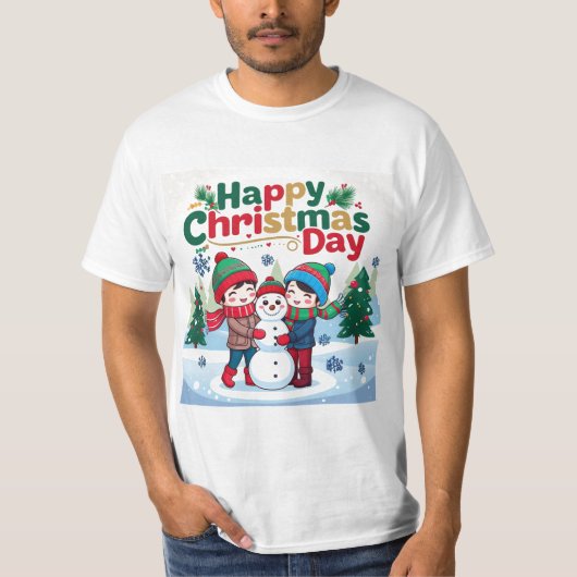 Gelukkige kerstdag t-shirt (Voorkant)
