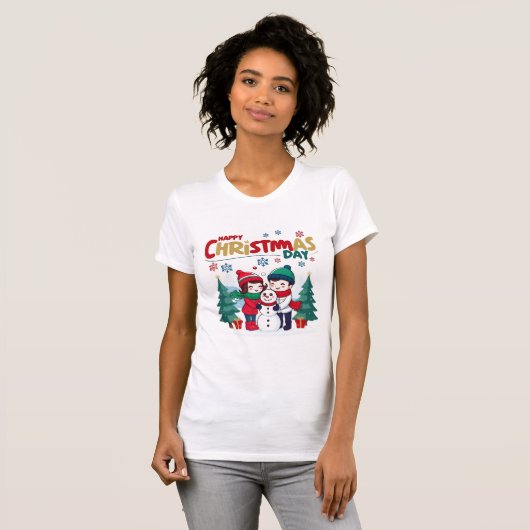 Gelukkige kerstdag t-shirt (Voorkant volledig)