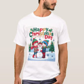Gelukkige kerstdag t-shirt (Voorkant)