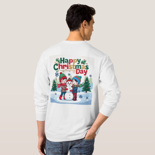 Gelukkige kerstdag t-shirt (Achterkant volledig)