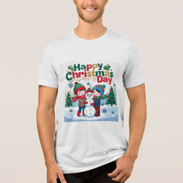 Gelukkige kerstdag Tri-Blend shirt