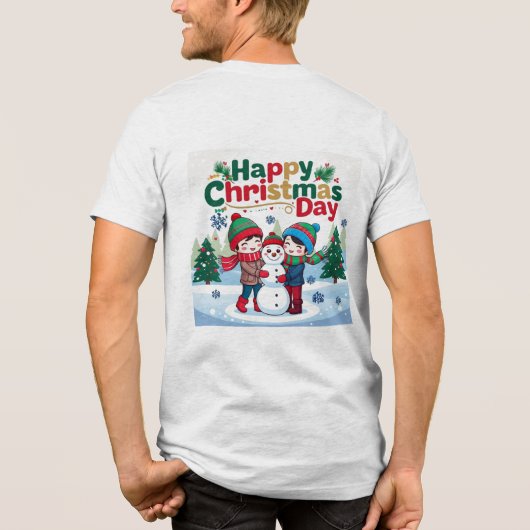 Gelukkige kerstdag Tri-Blend shirt (Achterkant)