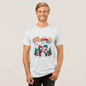Gelukkige kerstdag Tri-Blend shirt (Voorkant volledig)