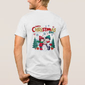 Gelukkige kerstdag Tri-Blend shirt (Achterkant)