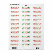 GELUKKIGE KERSTDAGEN Kerst MISSELIEF adres Etiket (Full Sheet)
