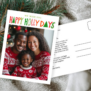 GELUKKIGE KERSTDAGEN Kerstmis Aangepaste Foto Briefkaart