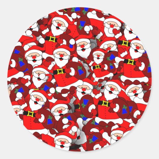 gelukkige kerstkleertjes ronde sticker (Voorkant)