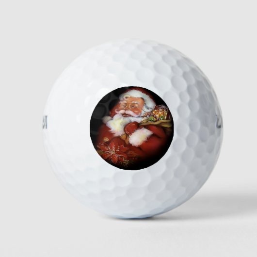 Gelukkige  Kerstman Golfballen (Voorkant)