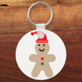 Gelukkige kerstman in een rode muts sleutelhanger (Achterkant)