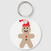 Gelukkige kerstman in een rode muts sleutelhanger (Achterkant)