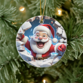 Gelukkige Kerstman. Kerst tijd afbeelding. Keramisch Ornament