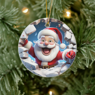 Gelukkige Kerstman. Kerst tijd afbeelding. Keramisch Ornament