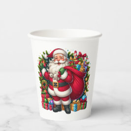 Gelukkige Kerstman Kerstmis Papieren Bekers