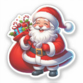 Gelukkige Kerstman Kerstmis Sticker (Voorkant)