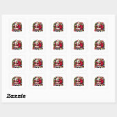Gelukkige Kerstman Kerstmis Vierkante Sticker (Vel)