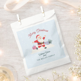 Gelukkige Kerstman, lichtblauwe Kerst Bedankzakje