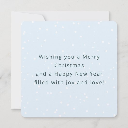 Gelukkige Kerstman, lichtblauwe Kerst Kaart (Achterkant)