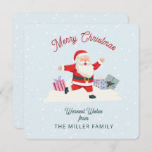 Gelukkige Kerstman, lichtblauwe Kerst