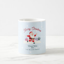 Gelukkige Kerstman, lichtblauwe Kerst Koffiemok