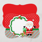 Gelukkige Kerstman met cadeau Feestdagenkaart (Voorkant / Achterkant)