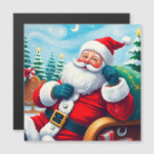 Gelukkige Kerstman Ontspannen In Feestelijke Sleig (Voorkant / Achterkant)