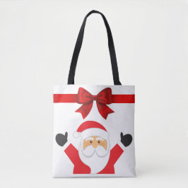 Gelukkige Kerstman & Rendier dubbelzijdig Tote Bag