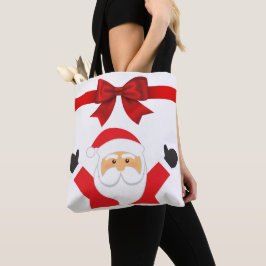 Gelukkige Kerstman & Rendier dubbelzijdig Tote Bag
