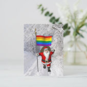 Gelukkige Kerstman steunt homorechten Feestdagenkaart (Staand voorkant)