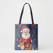 Gelukkige kerstman tote bag (Voorkant)