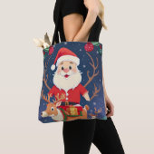 Gelukkige kerstman tote bag (Dichtbij)