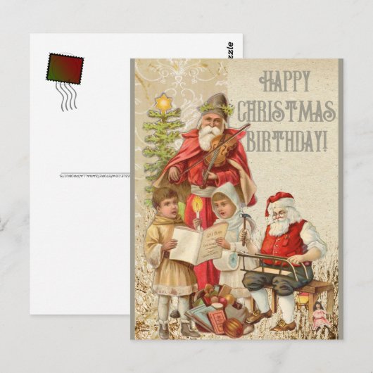 Gelukkige Kerstman Verjaardag Kerstman | Briefkaart (Voorkant / Achterkant)