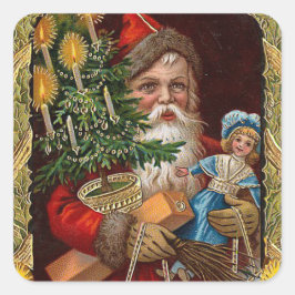 "Gelukkige Kerstman" Vierkante Sticker