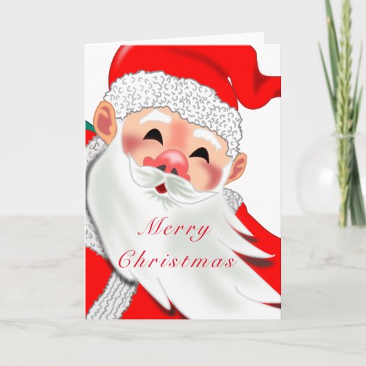 Gelukkige Kerstman Vrolijke Kerstmis Kaart (Voorkant)