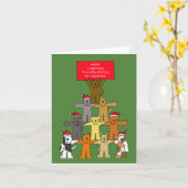 Gelukkige Kerstmis aan Huisdierverzorger Kaart (Gele Bloem)