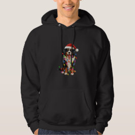Gelukkige Kerstmis Berner Berg Hond Santa Hat Hoodie