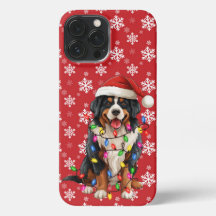 Gelukkige Kerstmis Berner Berg Hond Santa Hat