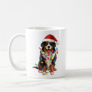 Gelukkige Kerstmis Berner Berg Hond Santa Hat Koffiemok