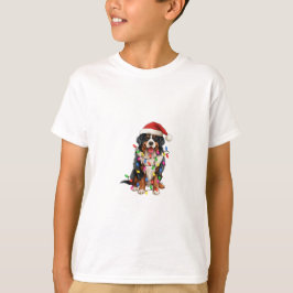 Gelukkige Kerstmis Berner Berg Hond Santa Hat T-shirt
