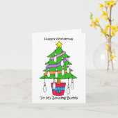 Gelukkige Kerstmis Bowling Buddy Kaart (Gele Bloem)