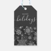 Gelukkige Kerstmis Glitter Zilver Geen Foto Cadeaulabel (Voorkant)